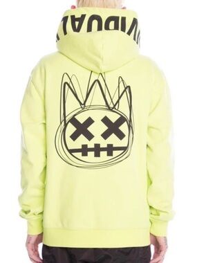 Cult of Individuality RareStreetwear Men XXL Neon Lime Zip Hoodie Black Graphic